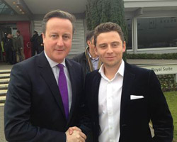 David Cameron and Pavegen founder and CEO, Laurence Kemball-Cook